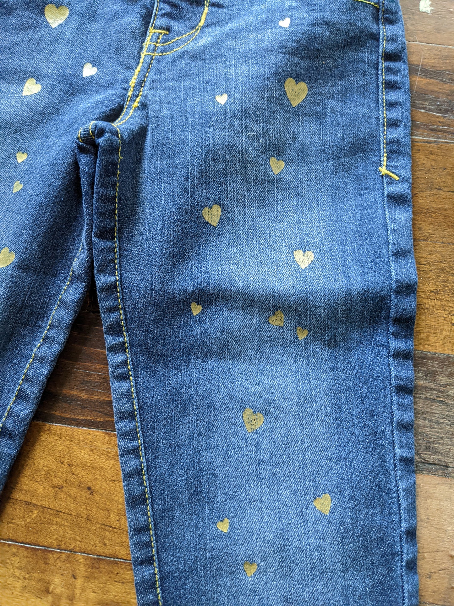 Medium Wash Denim Hearts Jeggings