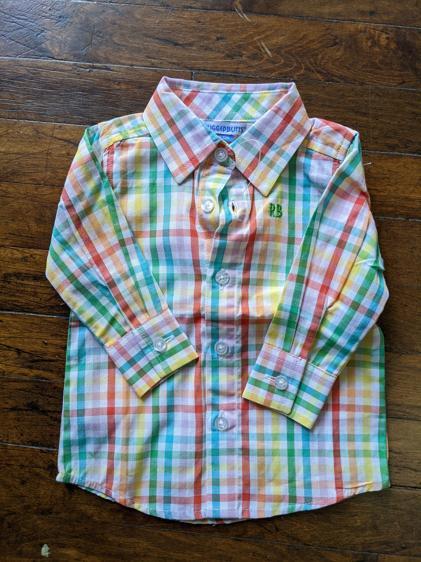 Rainbow Gingham Button Down Shirt