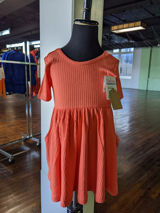 Sunset Ribbed Twirl Dress