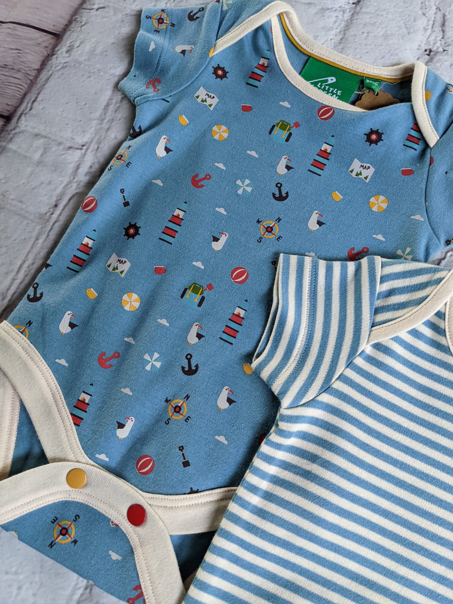 Blue and Cream Onesie Set